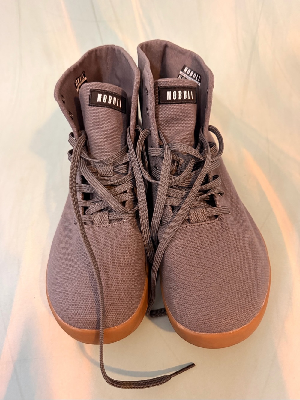 NOBULL Men’s 11.5 Grey Canvas High-Top Sneakers - excellent